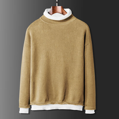 

Toponeto Mens Autumn Winter Casual Long Sleeve Cotton Solid Color Sweaters Tops