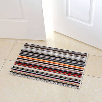 

Colorful Striped Pattern Anti-Slip Carpet Door Mats Doormats Outdoor Kitchen Bathroom Living Room Floor Rug