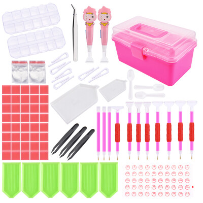 

117Pcsset 5D LED Diamond Painting Pen Cross Stitch Tools Kit Glue Stickers DIY Tools