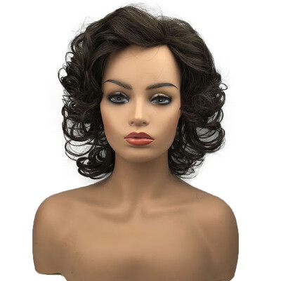 

StrongBeauty Brown Womens Medium Wig Curly Synthetic Hair Wigs