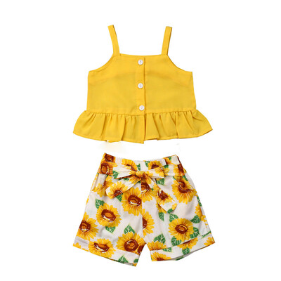 

Summer Baby Kids Girls Toddler Tank Top VestShort Pants Outfits Clothes Set
