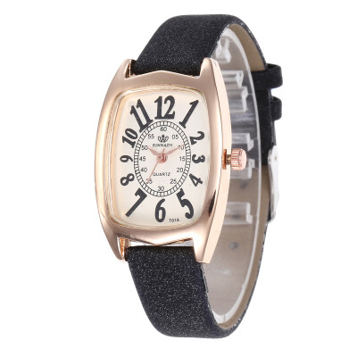 

Summer new matte leather strap ladies digital quartz watch student popular rectangular watch