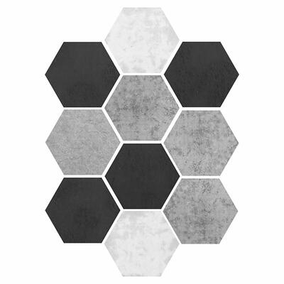 

10pcs Nordic Style Hexagon PVC Waterproof Wall Stickers DIY Tiles Decals