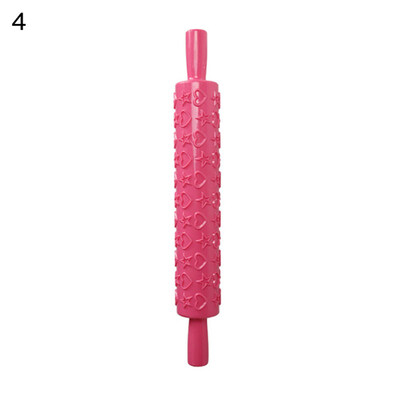

Lovely Engraved Pattern Plastic Pastry Rolling Pin Roller Kitchen Baking Tool