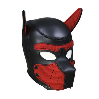 

Padded Latex Rubber Role Play Dog Mask Puppy Cosplay Full HeadEars 10 Colors