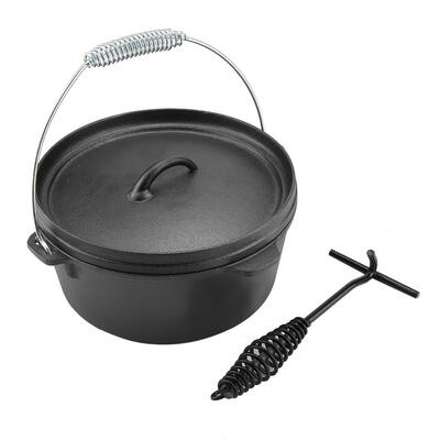 

Portable Non-stick Cast Iron Cookware Pan Outdoor Camping BBQ Cast Iron Camping Cookware Outdoor Cookware