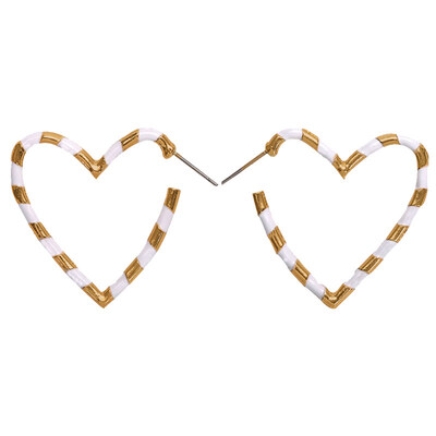 

Punk Color Block Heart Shape Statement Lady Stud Earrings Jewelry Valentine Gift