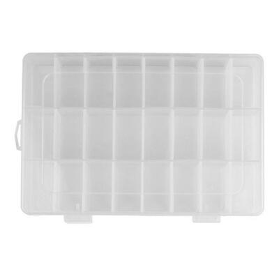 

Adjustable 24 Compartment Plastic Storage Box Jewelry Earring Case