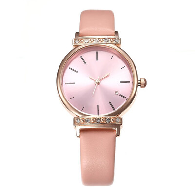 

Best selling simple casual belt watch female models rhinestone inlaid ladies quartz wrist watch