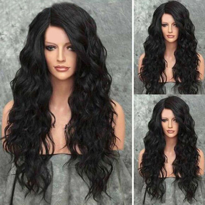 

〖Follure〗Long Loose Wavy Syntheic Wig Front Wig Curly Full Natural Hair Wigs Women Black
