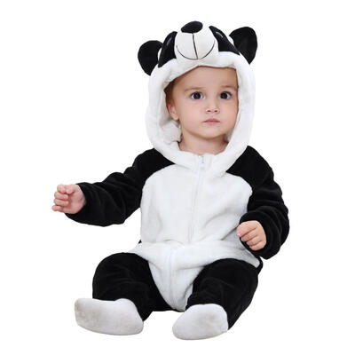 

Baby Rompers Flannel Cartoon Animal Pajamas Winter Front Zipper Jumpsuit