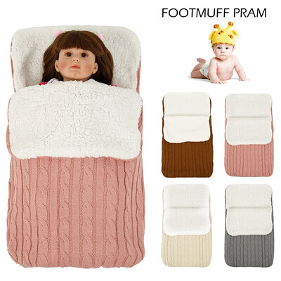 

Baby Swaddle Blanket Stroller Wrap Fleece Blanket Sleeping Bag Plus Velvet
