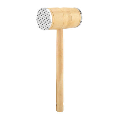 

Greensen Aluminum Alloy Non-slip Wooden Handle Meat Hammer for Softening Chicken Pork Beef