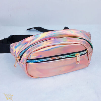 

2018 New Style Fashion Womens Fanny Pack PU Laser Purse Zipper Waist Sequine Bag Hip Bag Punk Solid