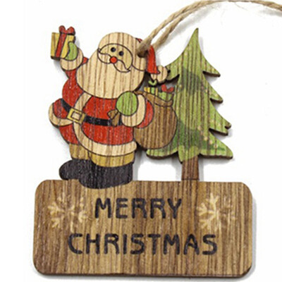 

3Pcs Christmas Decorations Wooden Ornament Xmas Tree Hanging Pendant Ornament