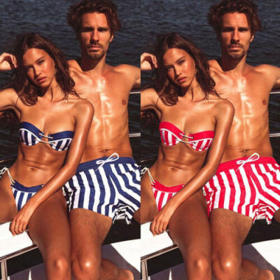 

Couple Bathing Suit Bra Bikini Swimsuit Bra Man swimming trunks Lover Swimwear