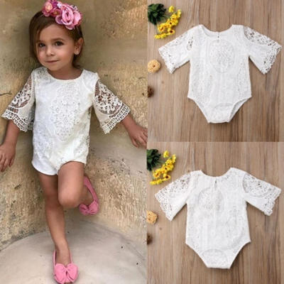 

0-24M Toddler Baby Girl Lace Horn Sleeve Romper Jumpsuit Clothes Outfit