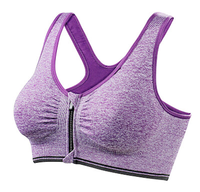 

Toponeto Women Zip Front Sports Bra Wireless Post Surgery Bra Active Yoga Sport Yoga Bra