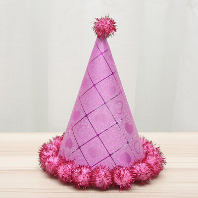 

FUNNYBUNNY Childrens Party Supplies Birthday Hat Handmade Hair Ball Cap Decoration Props Santa Hat Child Birthday Party Decor