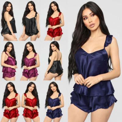 

AU Sexy Lingerie Lace Silk Satin Babydoll Womens Nightwear Sleepwear Jumpsuit