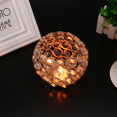 

Gobestart Valentines Day Crystal Tea Light Candle HoldersCandle Shade for Wedding Gold