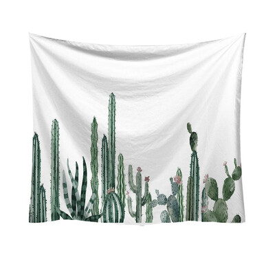 

Gobestart Fashion Tapestry Green Cactus Style Pattern Decorative Tapestry Home Decor