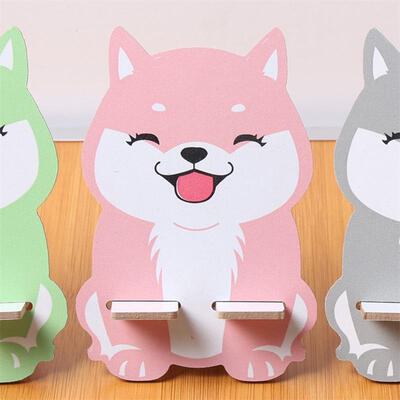 

Multicolor Cute Mobile Phone Bracket Wooden Lazy Bracket Cartoon Rabbit Dog For IPhone Android Phone Holder