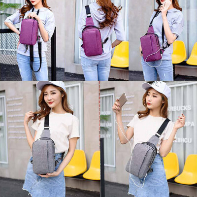 

Tailored High Capacity USB Chest Bag For Men&Female Canvas Casual Crossbody Bag DB