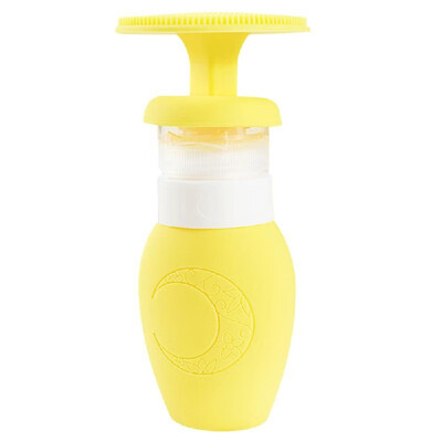 

2-in-1 70ml Portable Silicone Squeeze Bottle with Detachable Cleaning Face Brush Shampoo Lotion Container Empty Bottles Travel Acc