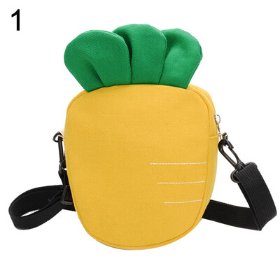 

Lovely Carrot Strawberry Canvas Mini Pouch Kid Girl Boy Crossbody Shoulder Bag