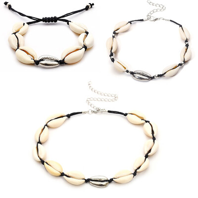

2018 Hawaiian Sea Shell Choker Necklace Bracelet Anklet Jewelry Bohemian Turkish Gold Foot Chain For Women Collar Chocker