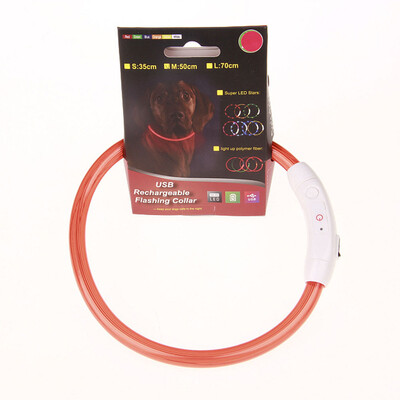 

Simple USB LED Flashing Light Band Belt Safety Pet Dog Collar Rechargeable Multicolor Best