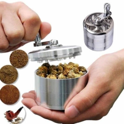 

1x 4-Layers Herb Grinder Spice TobaccoWeed Smoke Metal Crusher Leaf Design