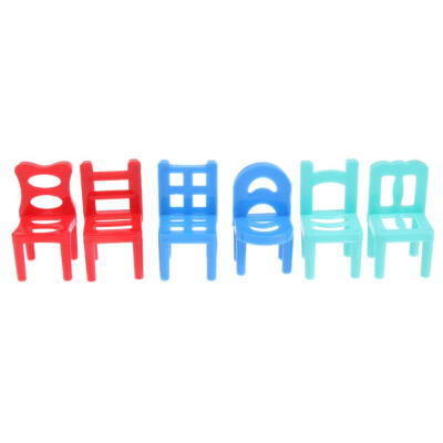 

6pcs Hollow Geometric Chair for Girls Dolls Accessories Play House Toys