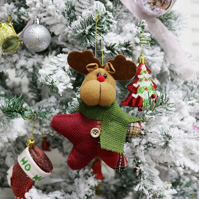 

Toponeto Christmas Ornament Santa Snowman Reindeer Toy Doll Hang Party Decoration