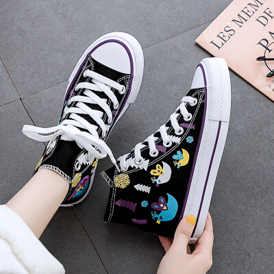 

Gao Bang White Canvas Shoes Female 2019 Summer Red Tide Shoes Hyun-a Kim Wind Student Shoes Joker Korean Sesame Street