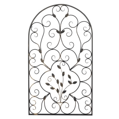 

Spanish Arch Wall Art Leaf Shape Style Iron Ornament 41" Retro Decorative