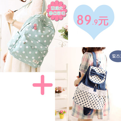 

Canvas bag female backpack primary school junior high school junior high school simple Korean Mori campus backpack tide large capa