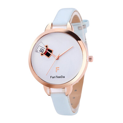 

Temperament Womens Watches Simple Pattern Dial Ladies Fashion Quartz Wristwatch Golden border Clock Casual Gift Reloj Mujer