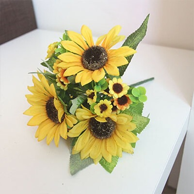 

FUNNYBUNNY Sunflower5 pieces Artificial Flowers Artificial Sunflowers for Wedding Home Office Decor