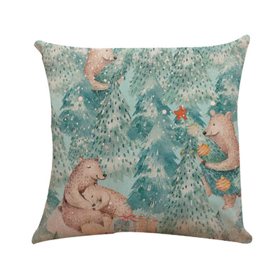 

Tailored Christmas Car Linen Cushion Cover Throw Pillow Case Sofa Bed Home Decor