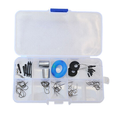 

Fishing Accessories Kit Including 2-6 10pcs Each Size Hooks Space Beans Swivels cork Seats Combination Box