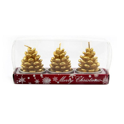 

Christmas supplies hotel restaurant scene layout Christmas decorations Christmas candles will not fall out Pinecone 3 packs