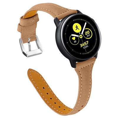 

ECSEM 20mm Classic Leather Women Men Sport Band Replacement Wrist Straps for Garmin Forerunner 245645 GPS Running Smartwatch