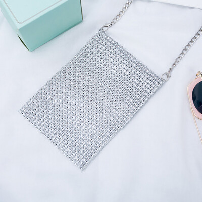 

Tailored Women New Fashion Rhinestone Wild Chain Phone Bag Messenger Shoulder Bag