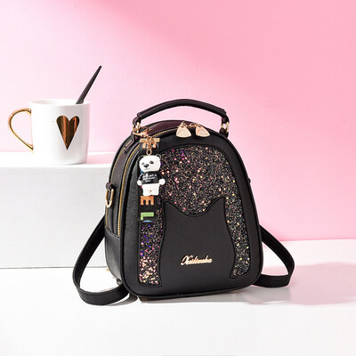 

2019 summer new Korean version of the shoulder bag backpack simple handbag cool cat head fashion backpack