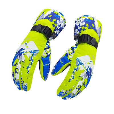 

Ski Gloves 100 Waterproof Warm Snow Gloves for Men Women&Kids Blue