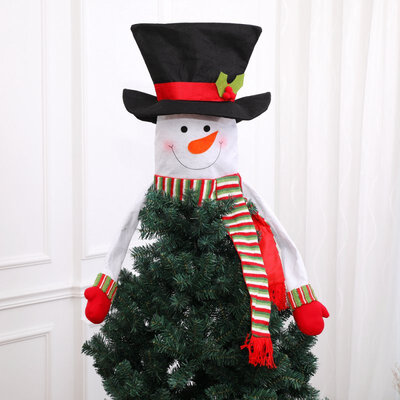 

2019 New Christmas Tree Toppers Cartoon Snowman Pattern Flexible Arms Holiday Ornament Decoration