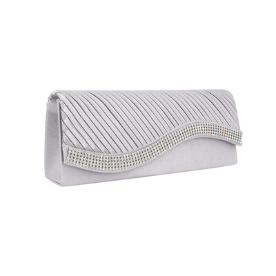 

Tailored Fashion Women Solid Ruched Embroidery Cocktail Party Bag Chain Phone Evening Bag