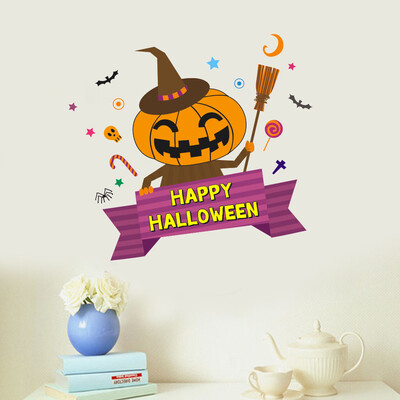 

〖Follure〗Cute Halloween Pumpkin Elf PVC Sticker Wall Sticker Living Room Decoration